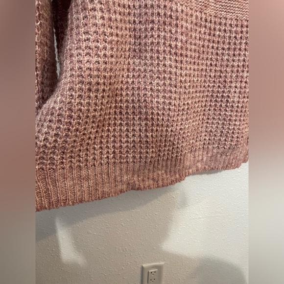 American Eagle Outfitters Chunky Knit Mock Neck Oversized Sweater Pink Size XL - Picture 4 of 8